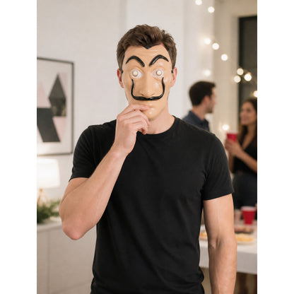 Cosplay Mask with Black Mustache and Eyebrows lifestyle view