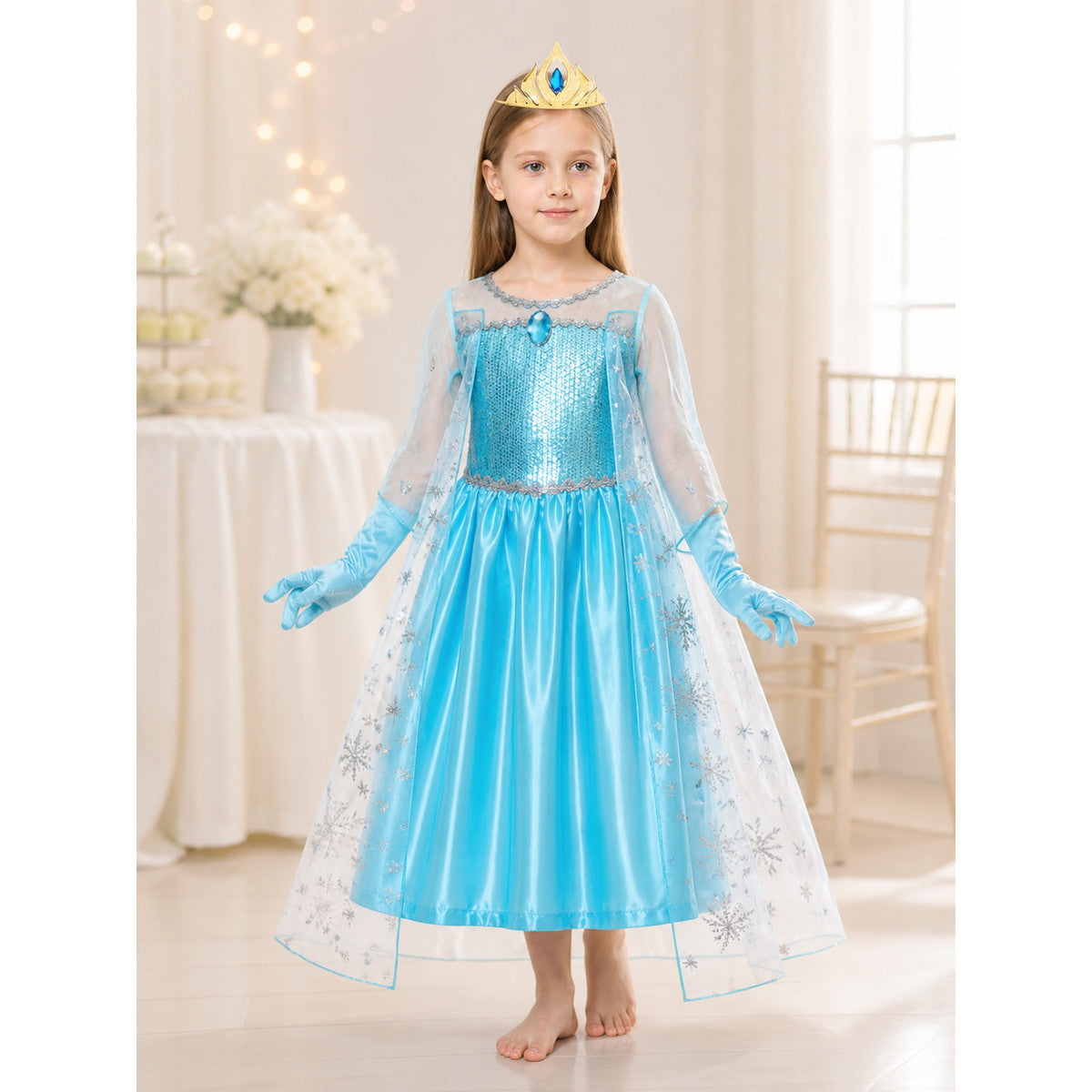 Snow Queen Costume for Halloween and Cosplay lifestyle view