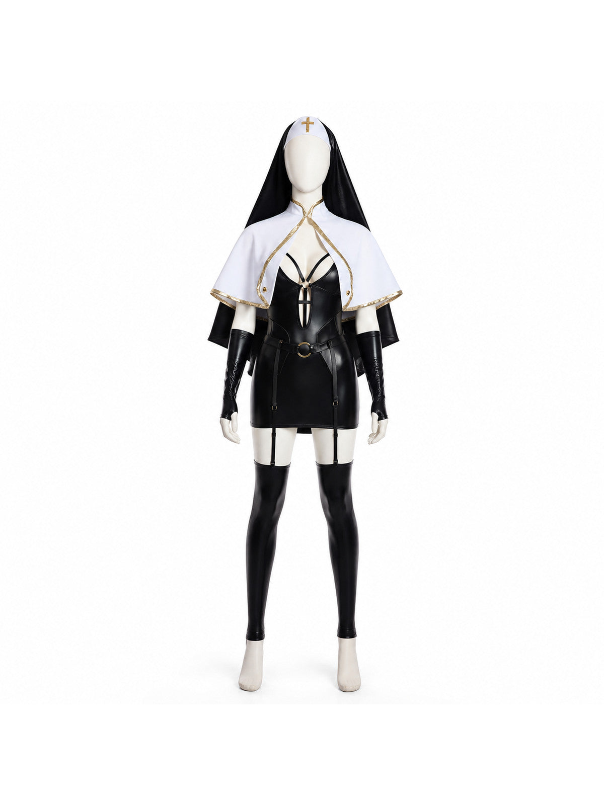 Halloween Cosplay Costume with Cross and Cape Costume Capes detail