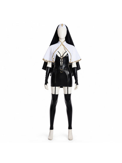 Halloween Cosplay Costume with Cross and Cape Costume Capes detail