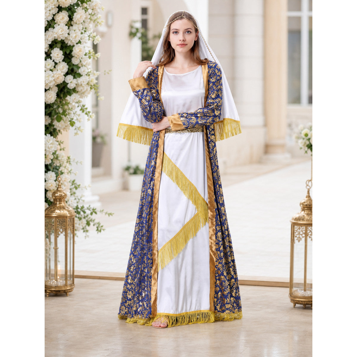 Carnival Costume: Long Dress with Cape and Veil lifestyle view