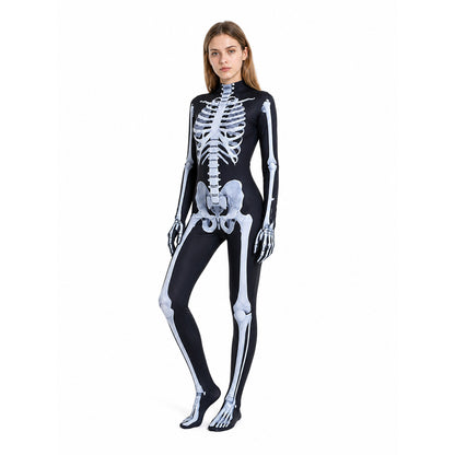 Black Skeleton Jumpsuit with White Print lifestyle view