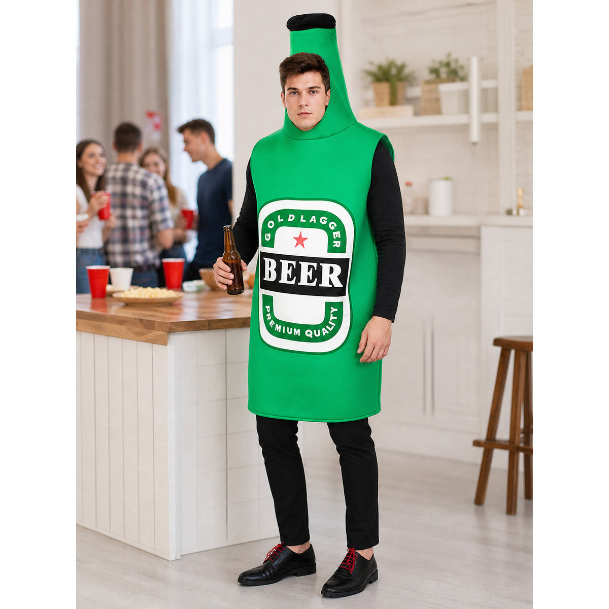 Halloween Beer Bottle Costume with Hood lifestyle view