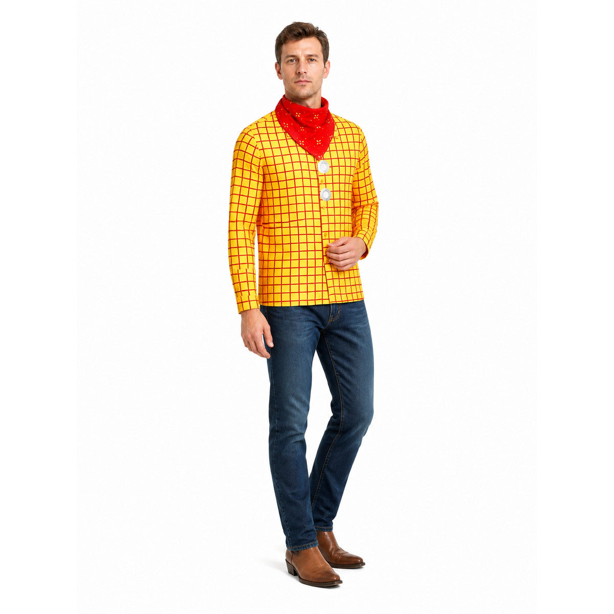 Woody Shirt with Red Plaid Print and Neckerchief product detail