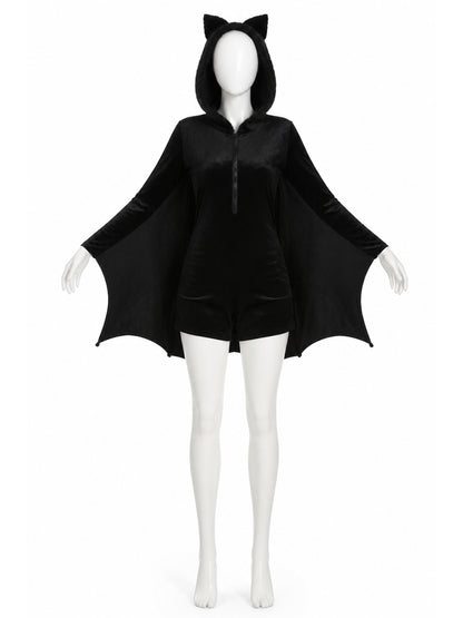 Black Bat Costume with Wings and Hood Costumes detail