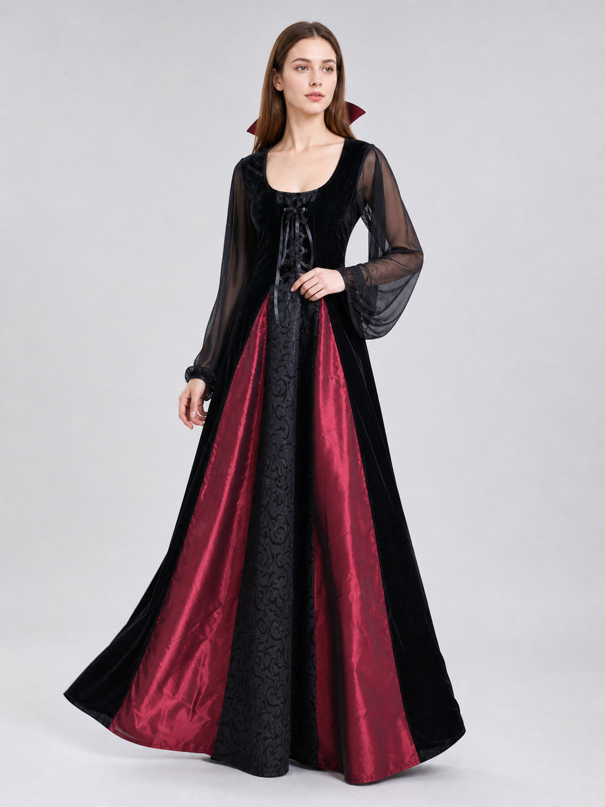 This striking gothic-style costume is designed for expressive looks at