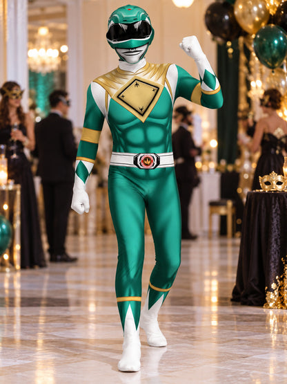 Green Jumpsuit with Helmet Cosplay Costume
