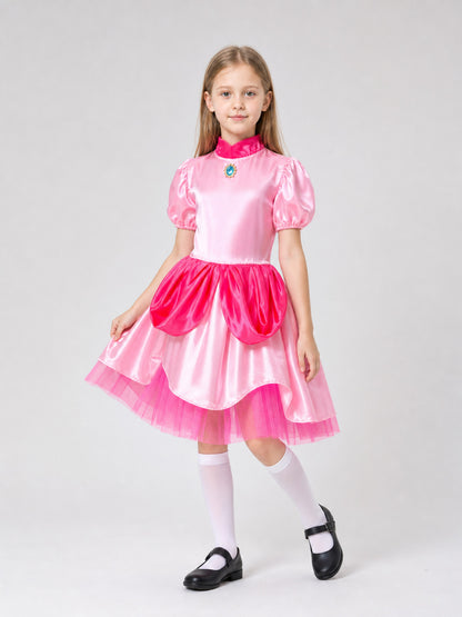 Carnival costume with a dress, gloves, and a crown