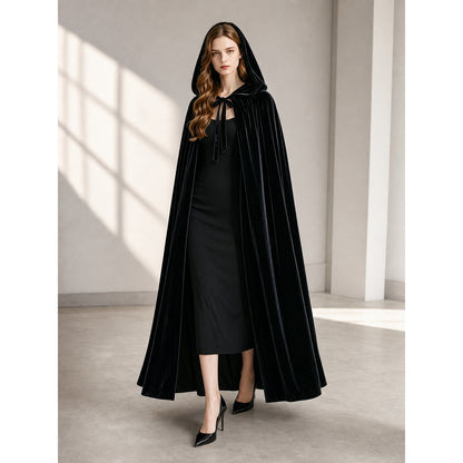 Black Hooded Carnival Cloak 110 cm