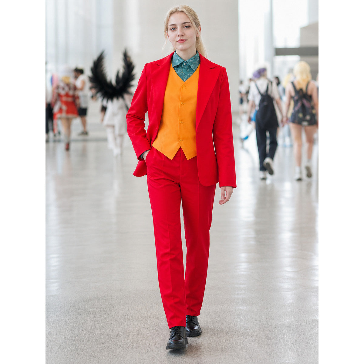 Joker Cosplay Costume, Red Set lifestyle view