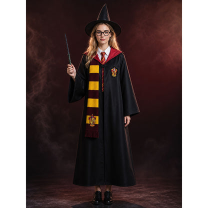 Unisex Gryffindor Style Wizard Costume Set, Complete Outfit with Robe, Shirt lifestyle