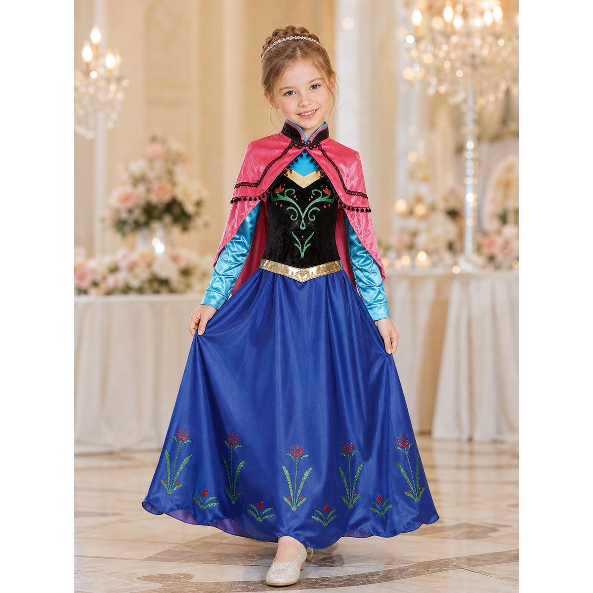 Princess Costume with Cape, Sleeves, and Skirt