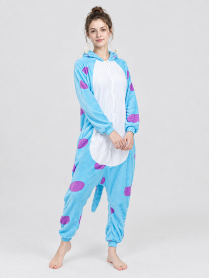 Kigurumi Jumpsuit with Hood and Decorative Tail