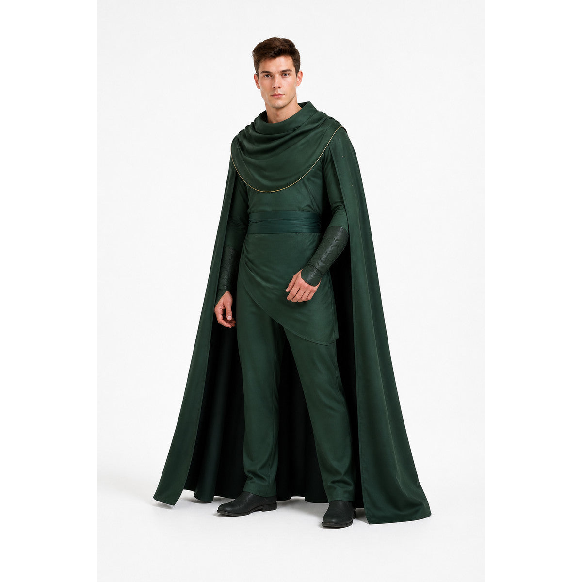 Dark Green Loki Costume with Cape for Cosplay Costume Capes detail