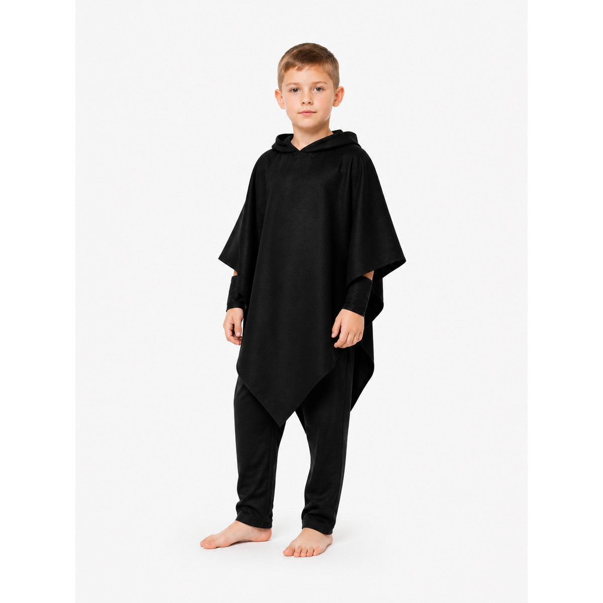 Long Black Hooded Masquerade Costume Costumes detail
