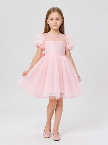 Pink Lace Princess Dress with Full Skirt Costume Dresses detail
