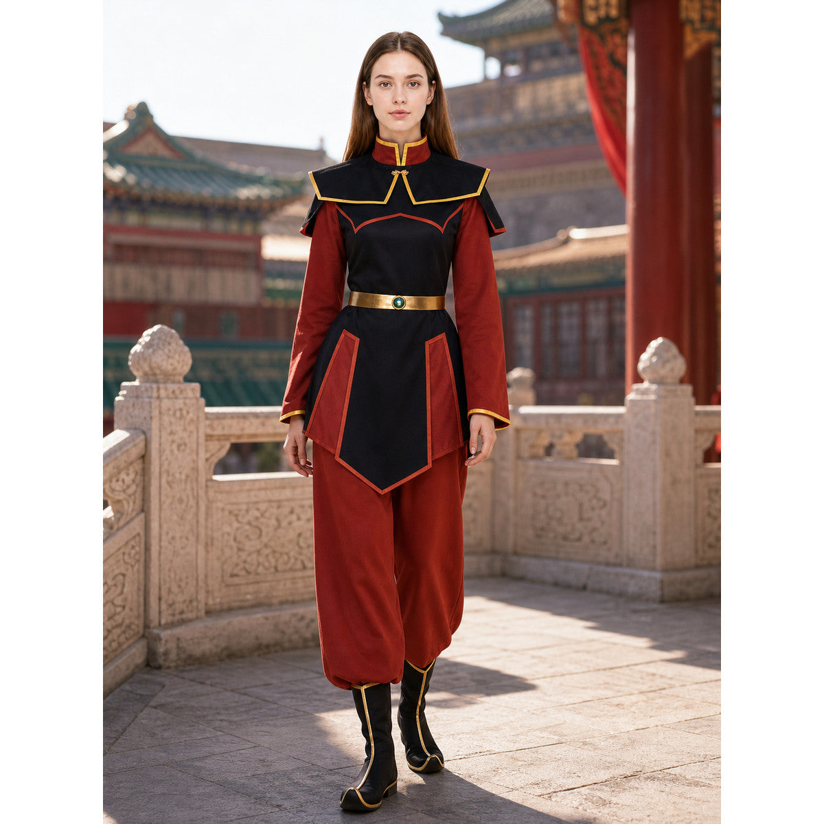 Character cosplay costume: red-and-black set