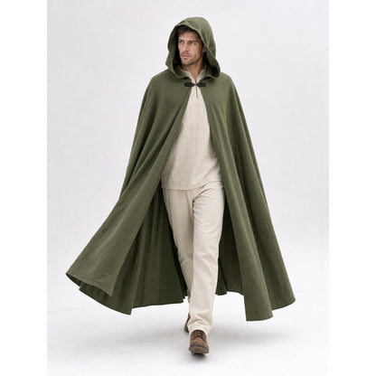 Long Green Hooded Carnival Cloak lifestyle