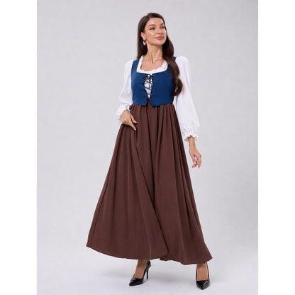 Renaissance-Style Dress with Corset Bodice and Lacing