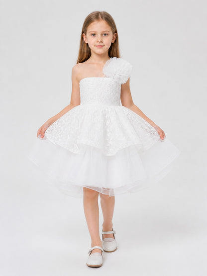 White Princess Dress for Girls with a Full Tulle Skirt Costume Dresses detail