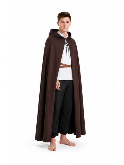 Long Hooded Cloak with Lacing Costume Capes detail