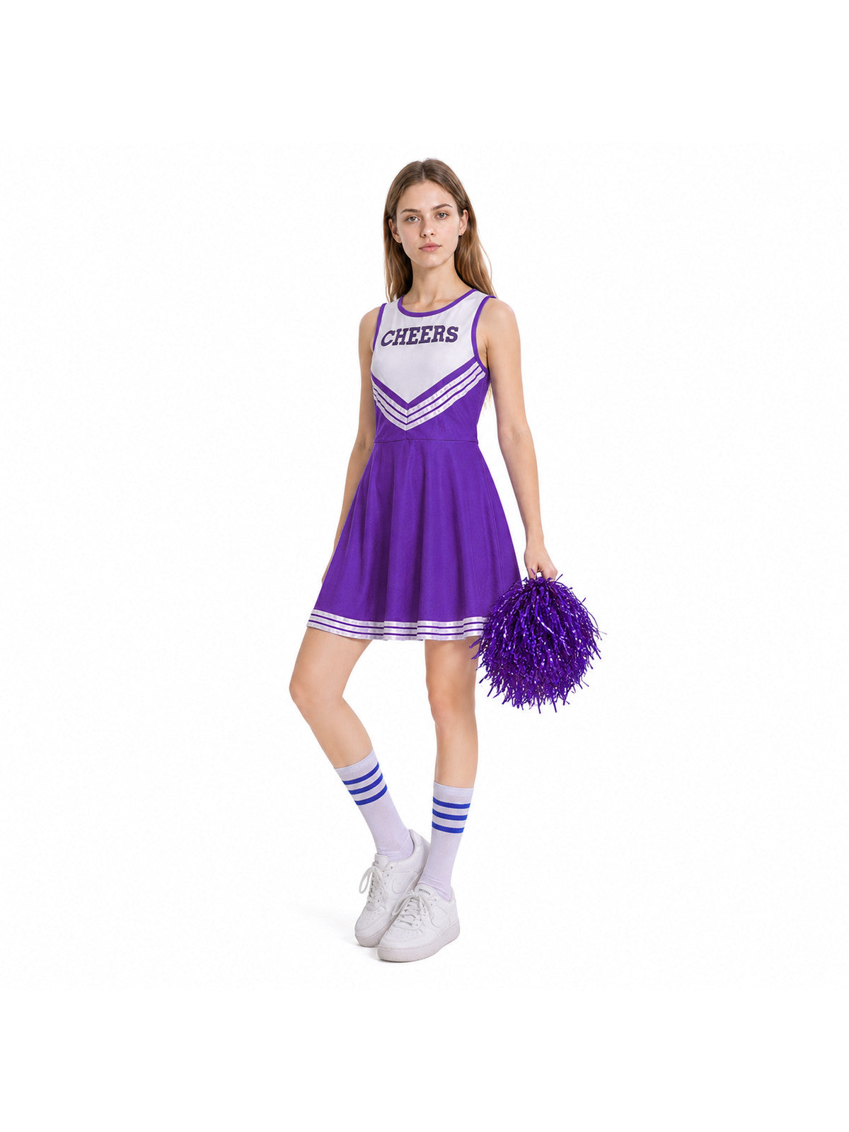 Sleeveless Cheerleading Dress with CHEERS Lettering Costume Dresses detail