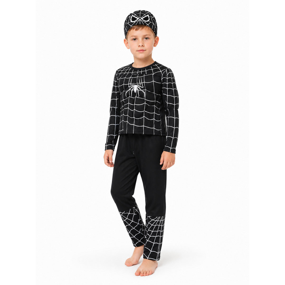 Children's Black and White Spider Costume, 3-Piece Set Costumes detail