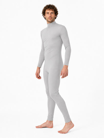 Fitted jumpsuit with a high collar, gray product detail