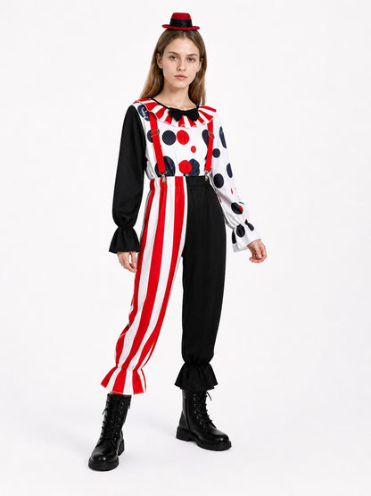 Clown Costume with Hat and Suspenders Costume Headwear detail