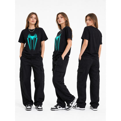 Marvel T-Shirt with Neon Print, Black lifestyle view