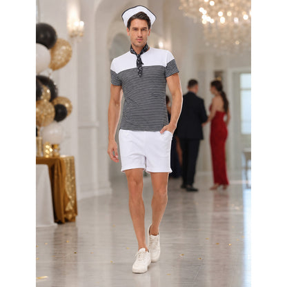 Striped Nautical Stage Costume with Shorts