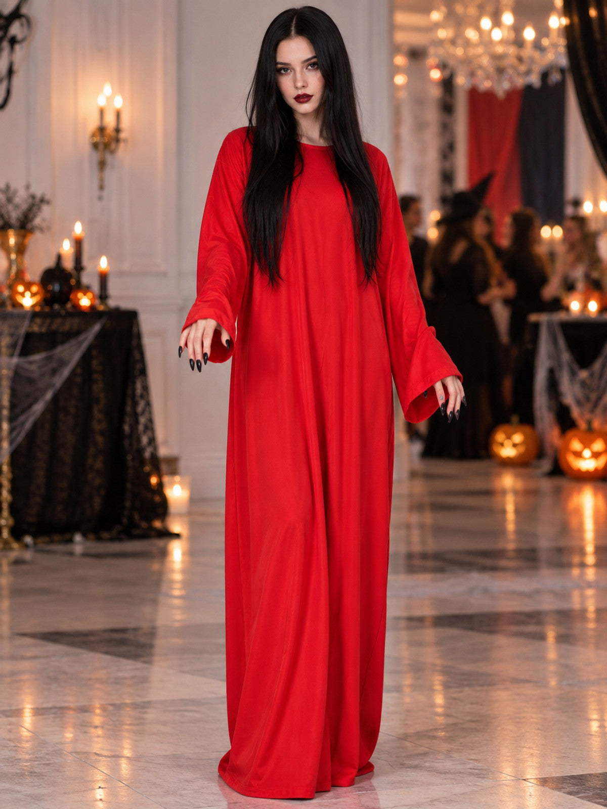 Vampire Costume: Long Red Kaftan Dress