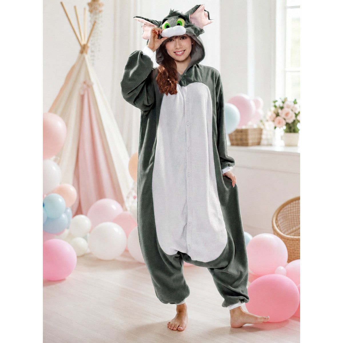 Kigurumi Costume with Hood and Cat Ears lifestyle