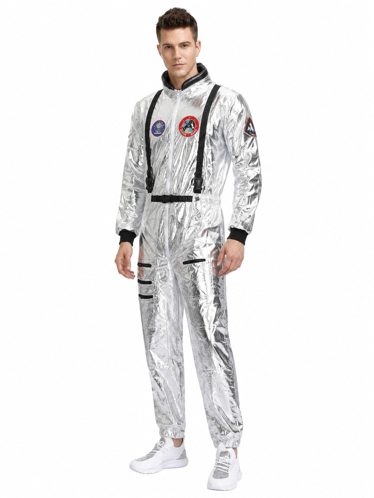 Silver Astronaut Jumpsuit for Cosplay Costumes detail