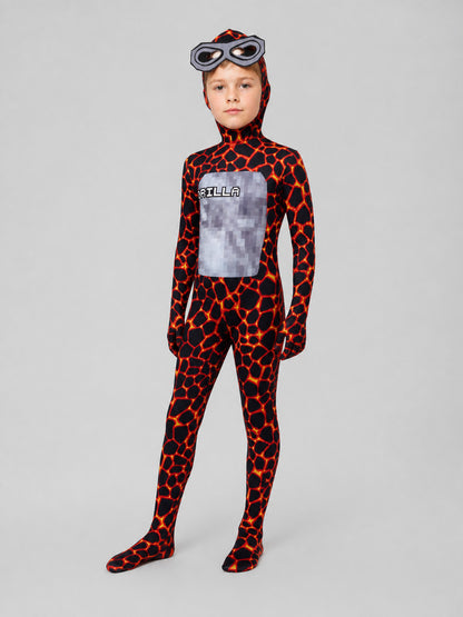 Lava Gorilla One-Piece Jumpsuit Costume for Cosplay Costumes detail