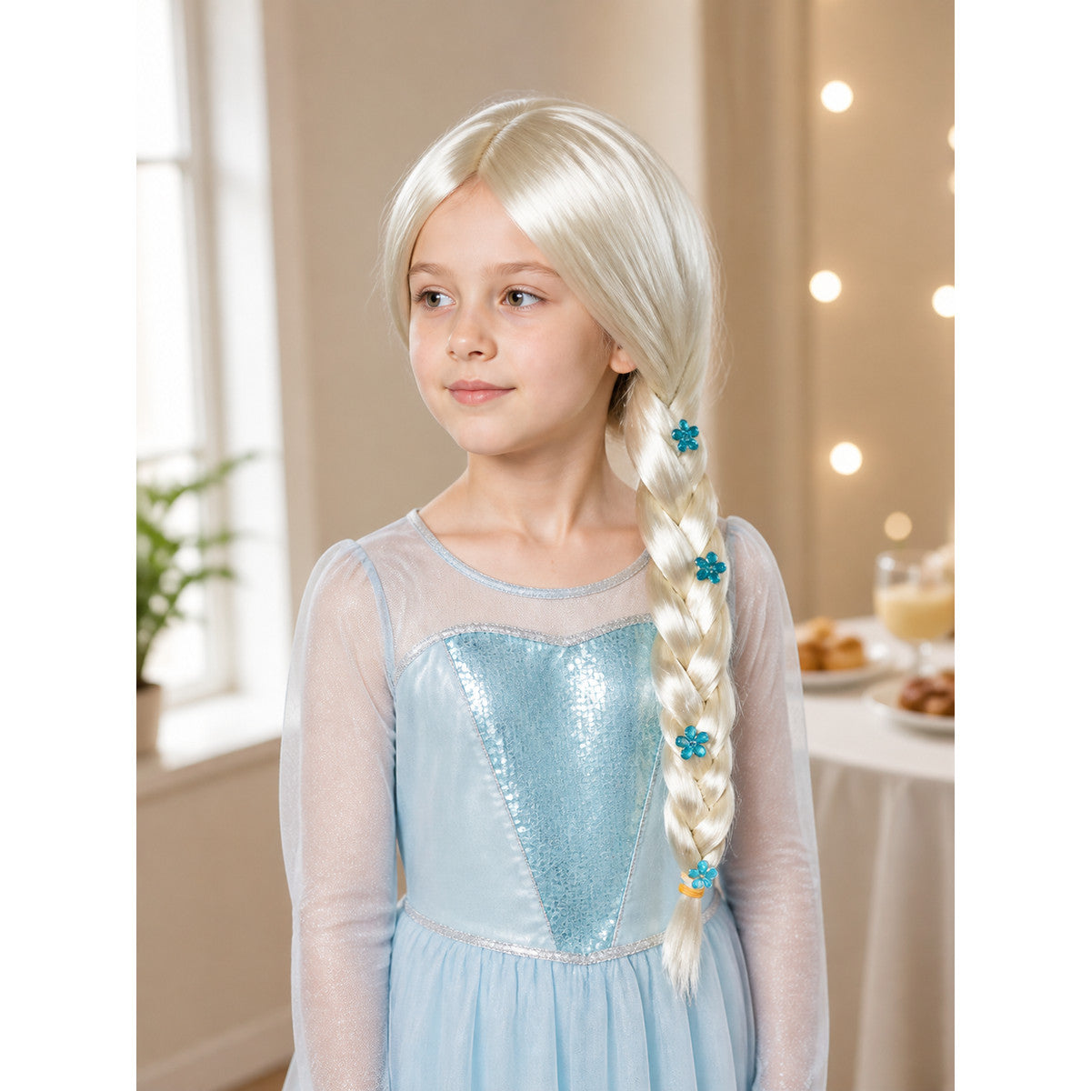 Light Carnival Wig with Long Braid for Halloween lifestyle view