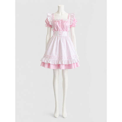 Lolita Dress with Apron and Tiered Ruffles