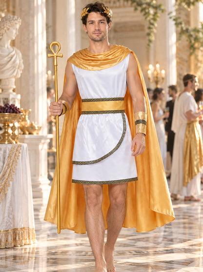 Greek God Costume: Tunic, Cape, Wreath, Scepter