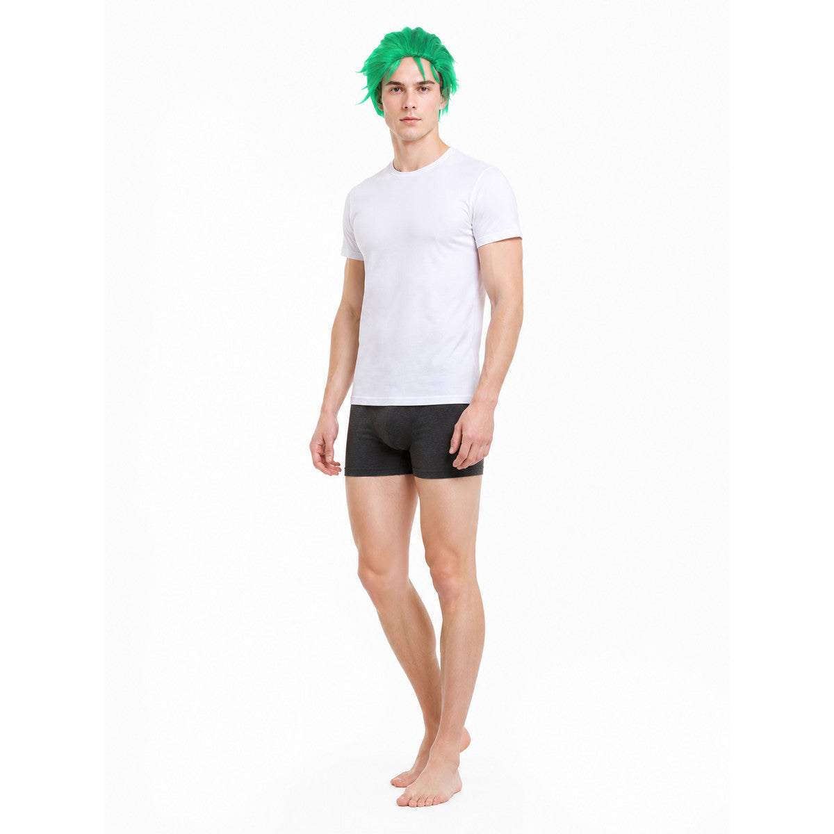 Short Green Zoro Wig with Layered Styling