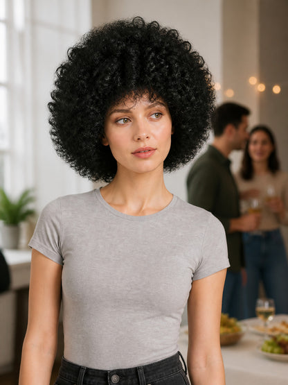 Black Afro-Style Carnival Wig for Cosplay