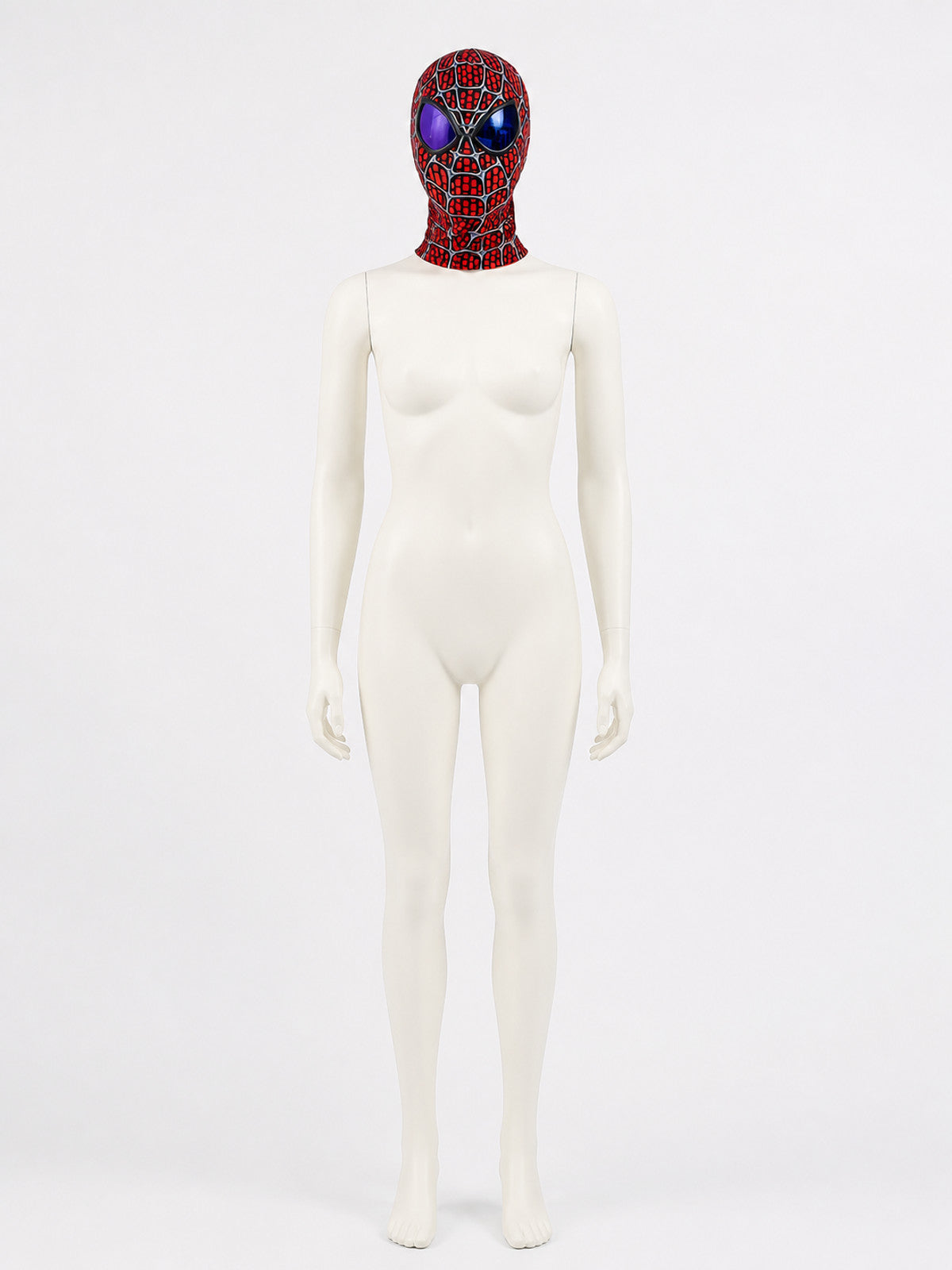 Red and Blue Carnival Mask with Spiderweb Pattern