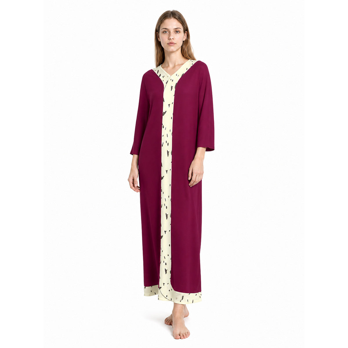 Circus Clown Cosplay Costume, Long Robe on-model front view