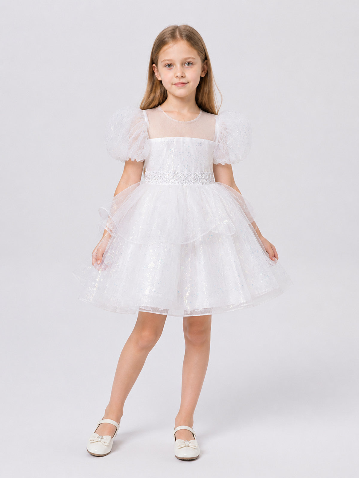 Festive Dress with Sequins, Lace, and Mesh