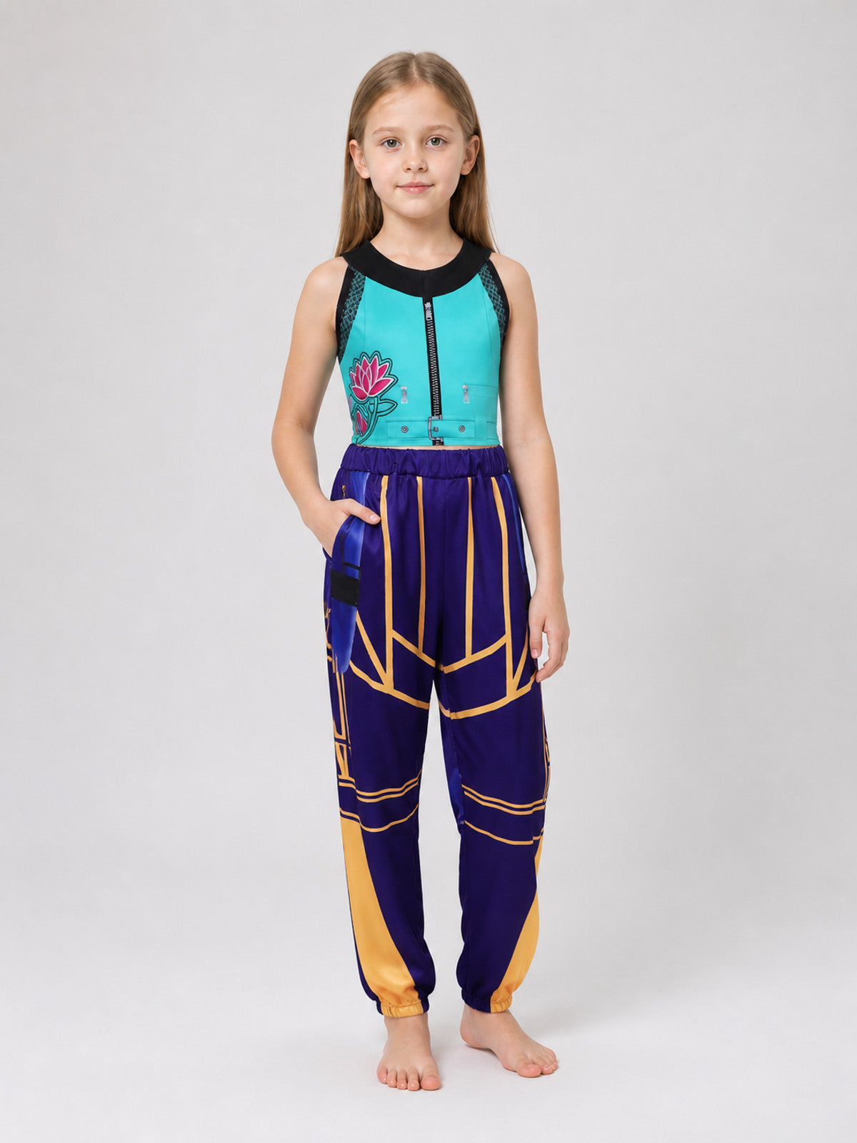 Children's demon hunter costume with a top and pants Costumes detail