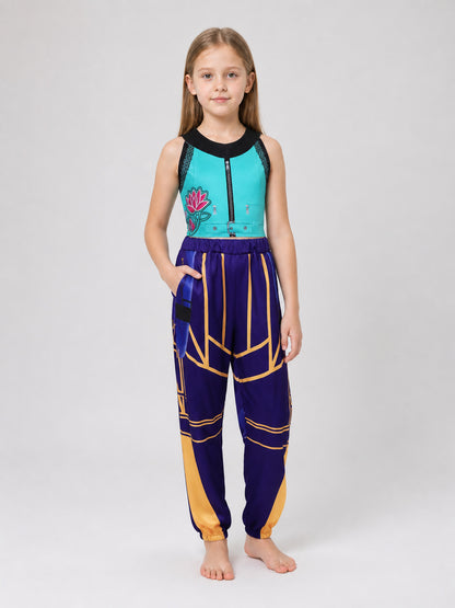 Children's demon hunter costume with a top and pants Costumes detail