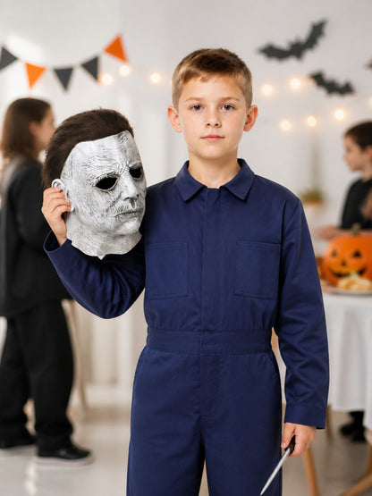 Halloween Carnival Mask with Brown Hair