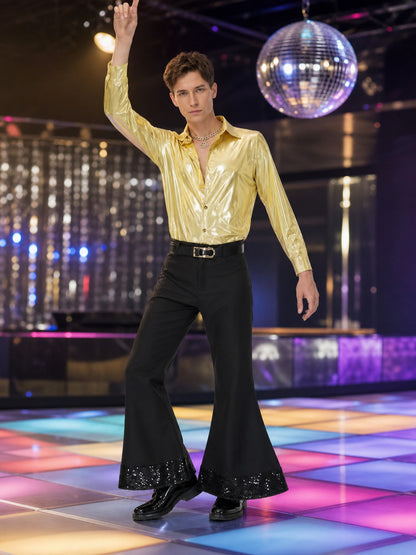 1970s Retro Disco Costume, Shirt and Pants lifestyle view