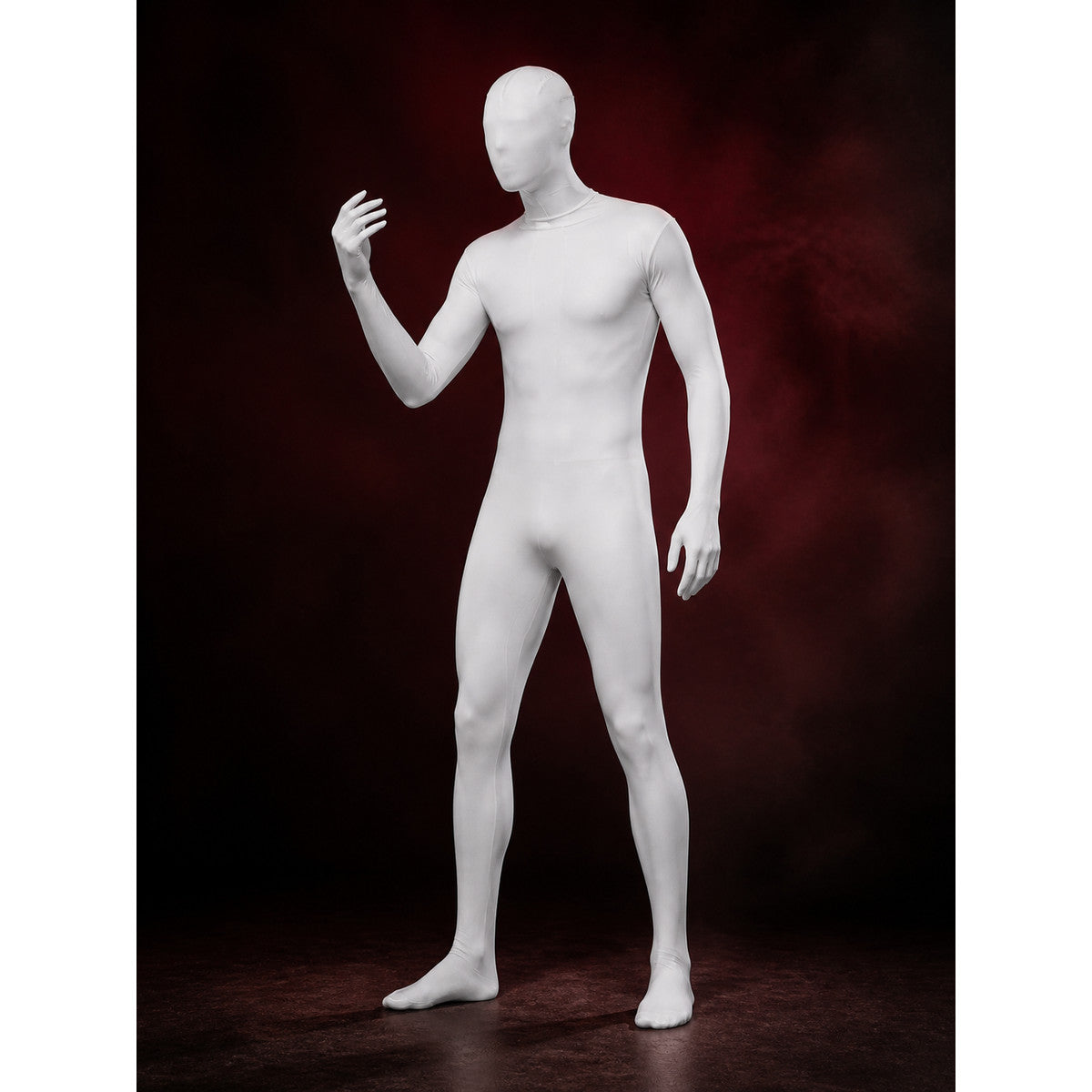Men's White Invisible Man Full Body Suit Halloween Costume main product view