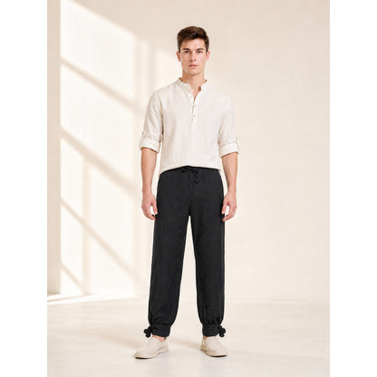 Cropped jogger pants with cuffs lifestyle view
