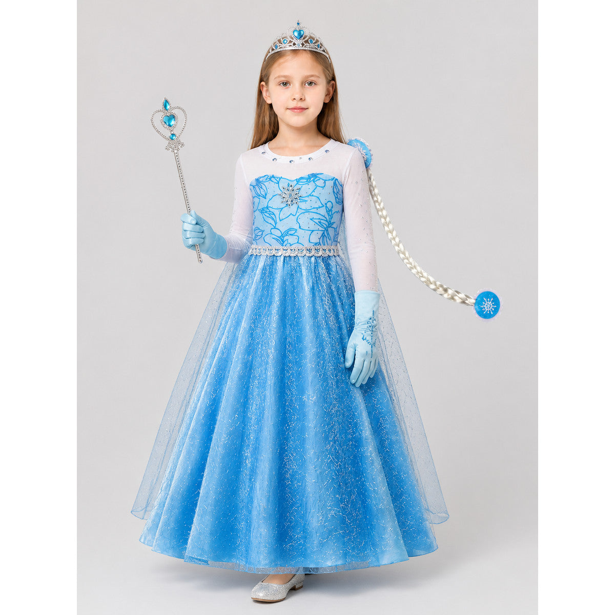 Elsa Princess Dress for Girls with Accessories Costume Dresses detail
